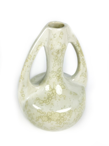 Jugendstil vaas champagne kleurige kristallen - Afbeelding 11