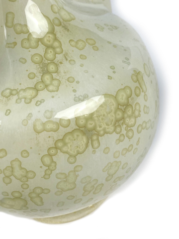 Jugendstil vaas champagne kleurige kristallen - Afbeelding 6