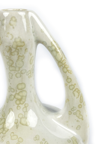 Jugendstil vaas champagne kleurige kristallen - Afbeelding 7