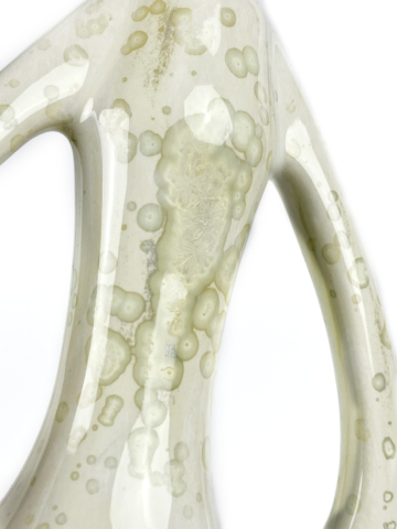 Jugendstil vaas champagne kleurige kristallen - Afbeelding 8