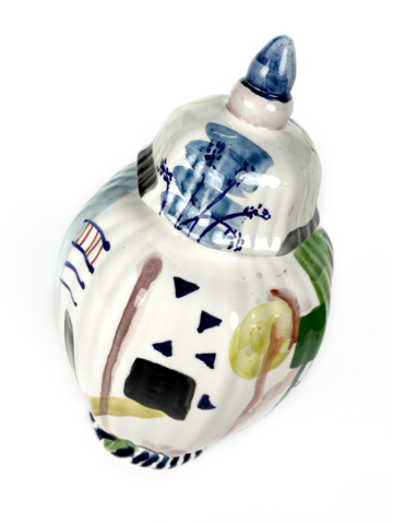 Dekselvaas abstract en kleurrijke dame - Afbeelding 11