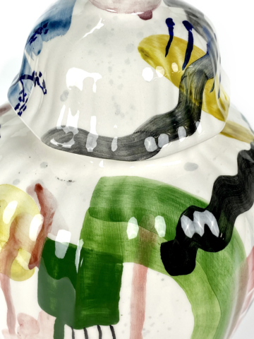 Dekselvaas abstract en kleurrijke dame - Afbeelding 4