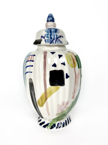 Dekselvaas abstract en kleurrijke dame - Afbeelding 6