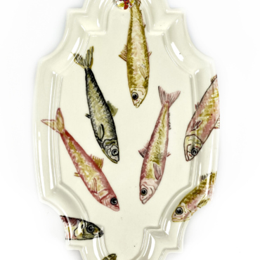 Plaquette met gekleurde sardines