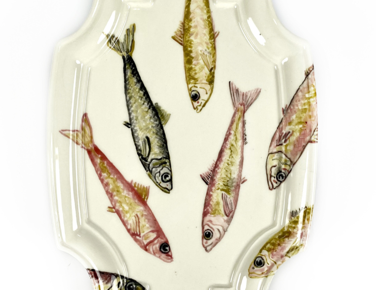 Plaquette met gekleurde sardines