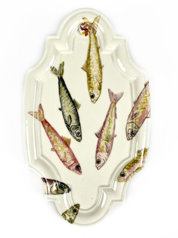 Plaquette met gekleurde sardines