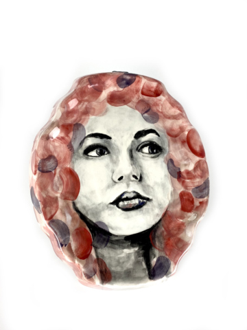 Plaquette dame met rozenblaadjes - Afbeelding 2