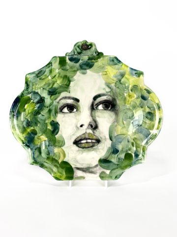 Plaquette dame in het groen - Afbeelding 3