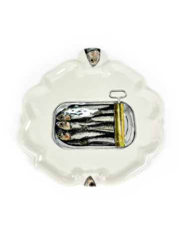 Plaquette met ingeblikte sardines
