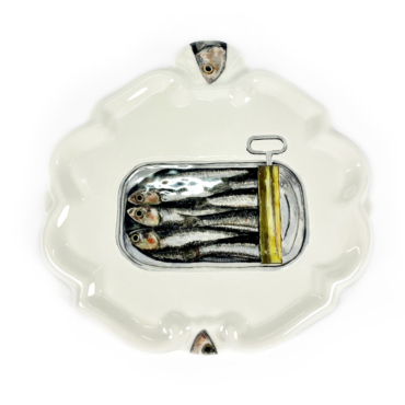 Plaquette met ingeblikte sardines