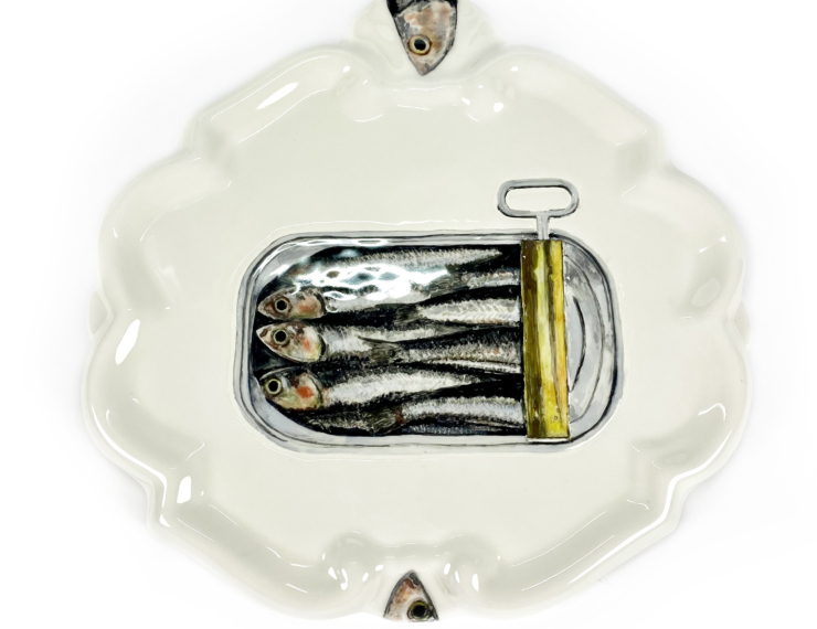 Plaquette met ingeblikte sardines