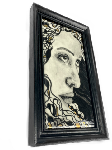 Tegel schilderij gouden krullen - Afbeelding 4