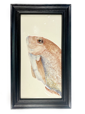 Tegelschilderij roze vis