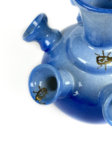 Tulpenvaasje blauw met gouden insectjes - Afbeelding 6