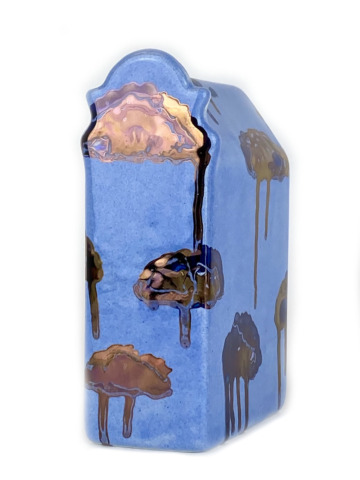 Huisje klokgevel blauw