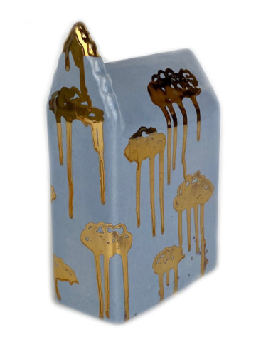 Huisje trapgevel blauw