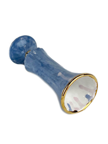 Vaasje roze blauw met goud