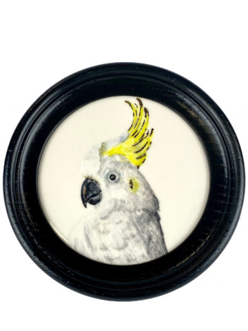 Tegel schilderij rond kaketoe