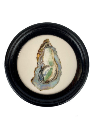 Tegel schilderij rond oester